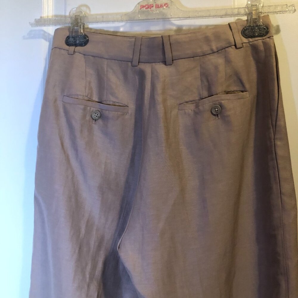 Aritzia Babaton Agency Linen Pant in Kasha Taupe Size 10 EUC - Picture 7 of 15
